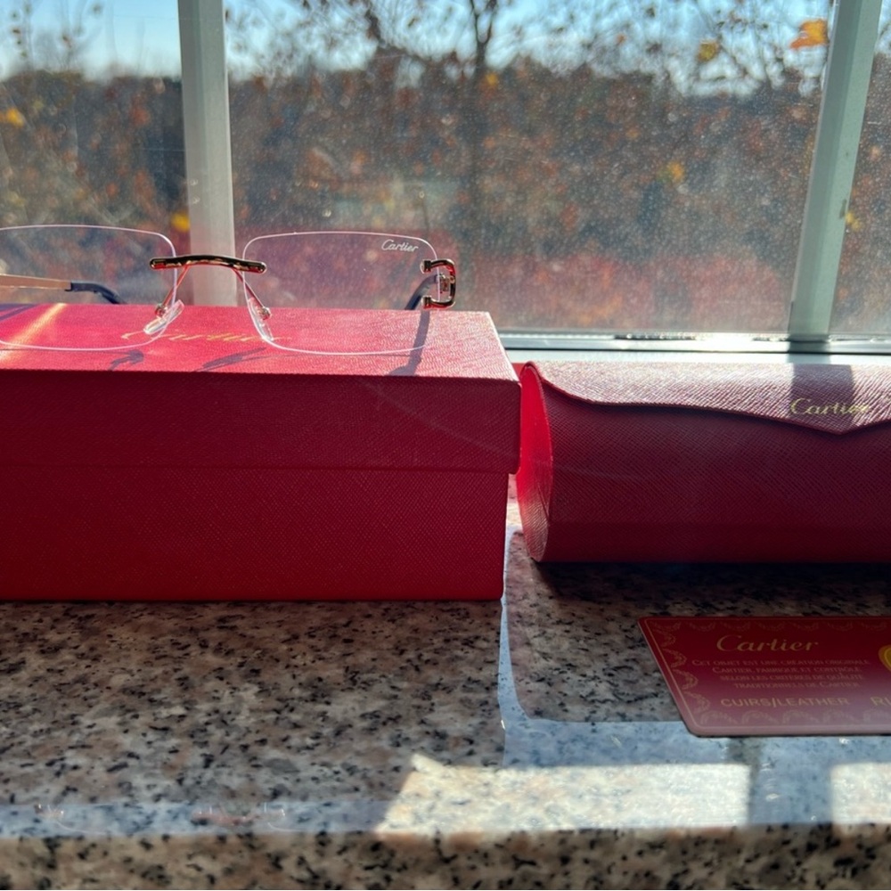 Cartier Men's Glasses in Red and Gold
